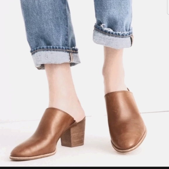 Madewell Shoes - Madewell Womens Tan The Harper Classic Minimalist Slip On Leather Mule 9